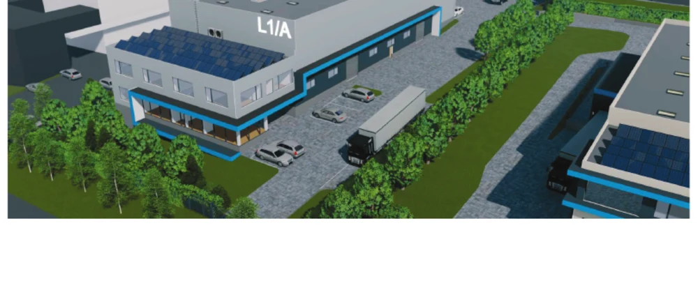 Aerial visualisation of halls L1/A and L1/B
