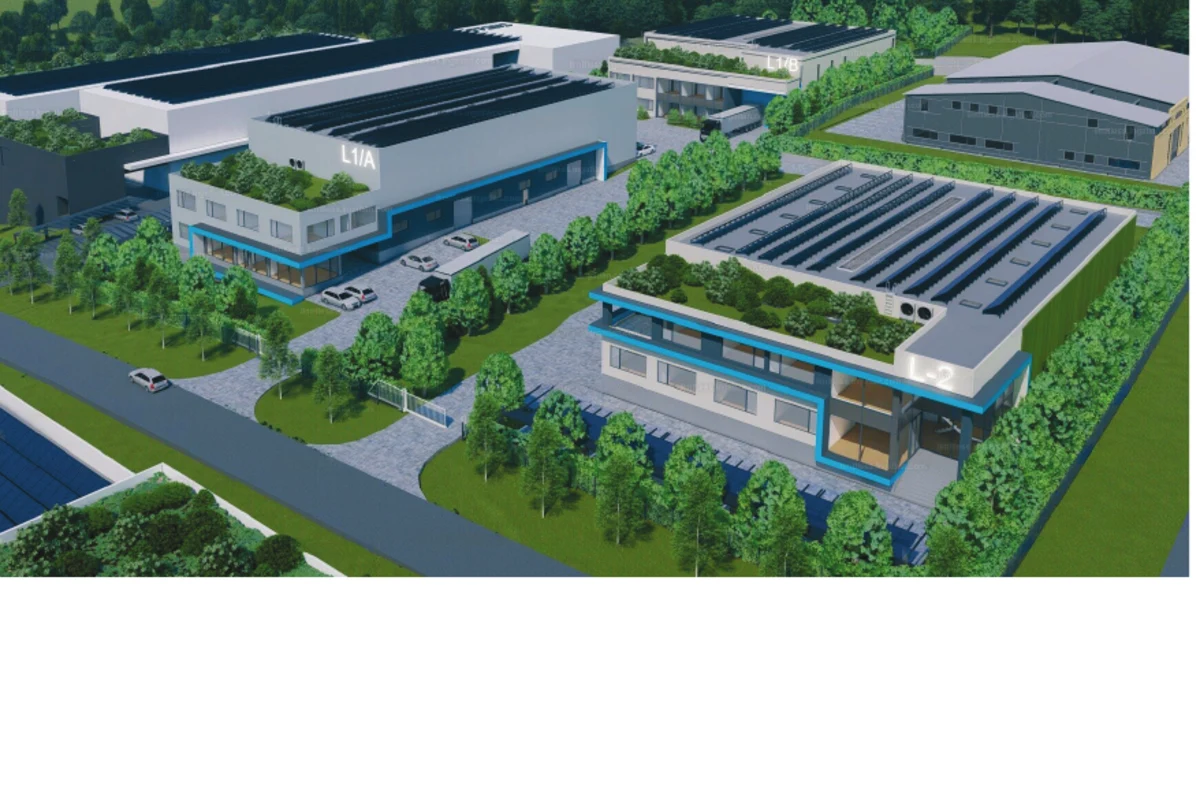 Aerial close visualisation of the L1/A and L1/B halls