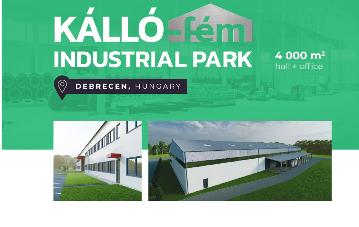 KÁLLÓ-fém Industrial Park Debrecen card from the brochure