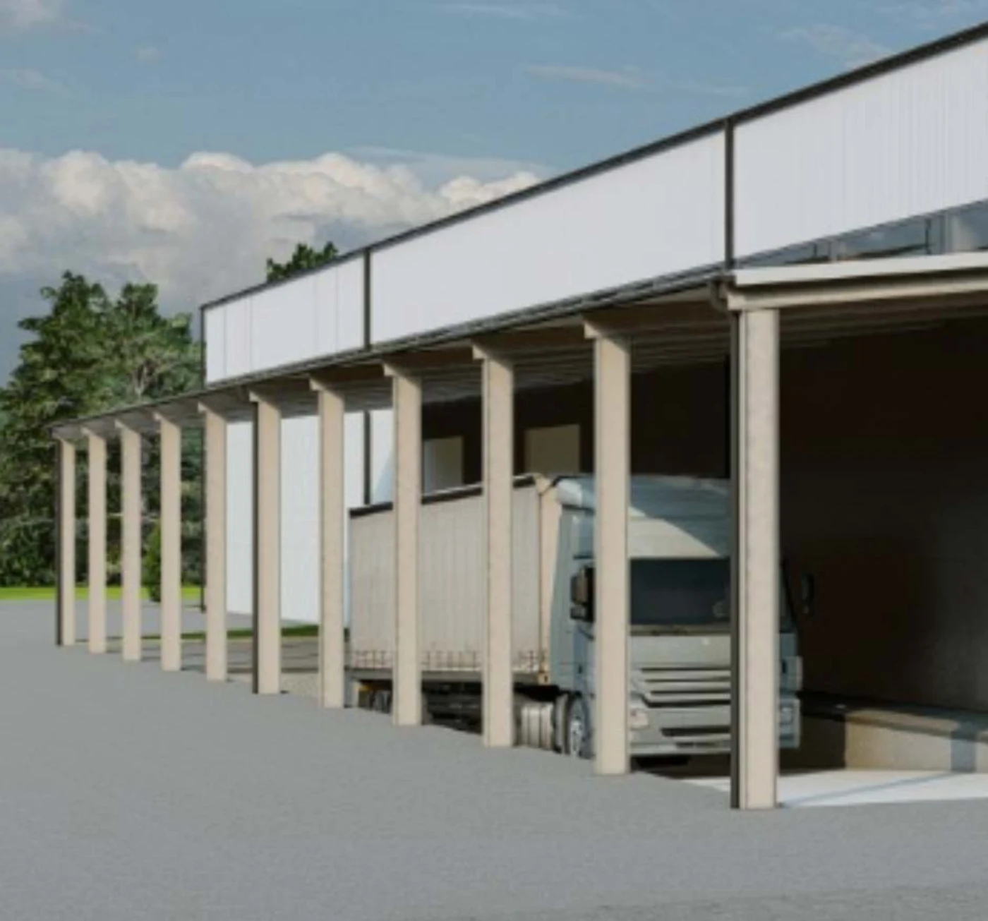 Loading bay visualisation with truck access