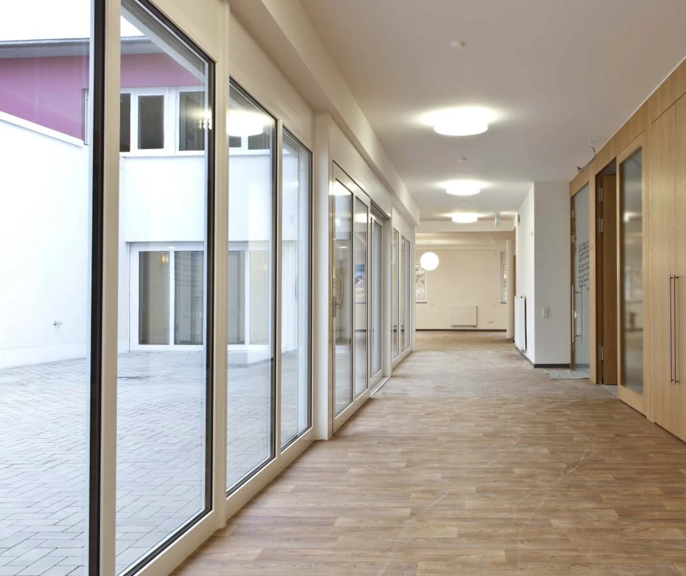 Office corridor in the Nyíregyháza industrial park